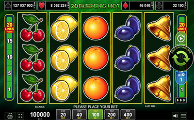 20 Burning Hot slot v MerkurXTip českém online kasinu