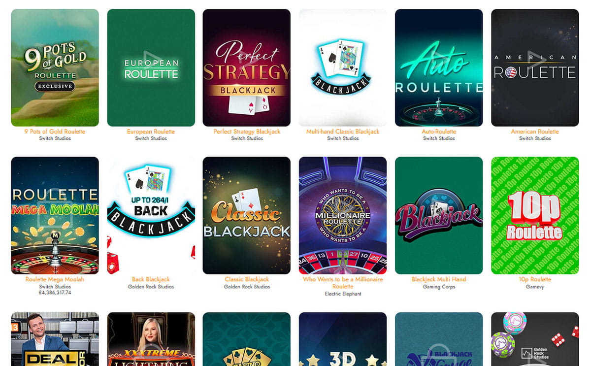 Casimba Ruleta, Blackjack a Další Stolní Hry